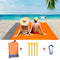 200x210CM Large Beach Mat Anti Sand-free Beach Towel Anti Sand Beach Blanket Pocket Picnic 4 Anchor Wind Prevent Sand Proof Mat