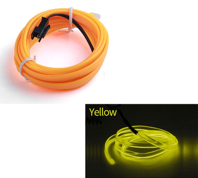 1M/2M/3M/5M Car Interior Led Decorative Lamp EL Wiring Neon Strip For Auto DIY Flexible Ambient Light USB Party Atmosphere Diode