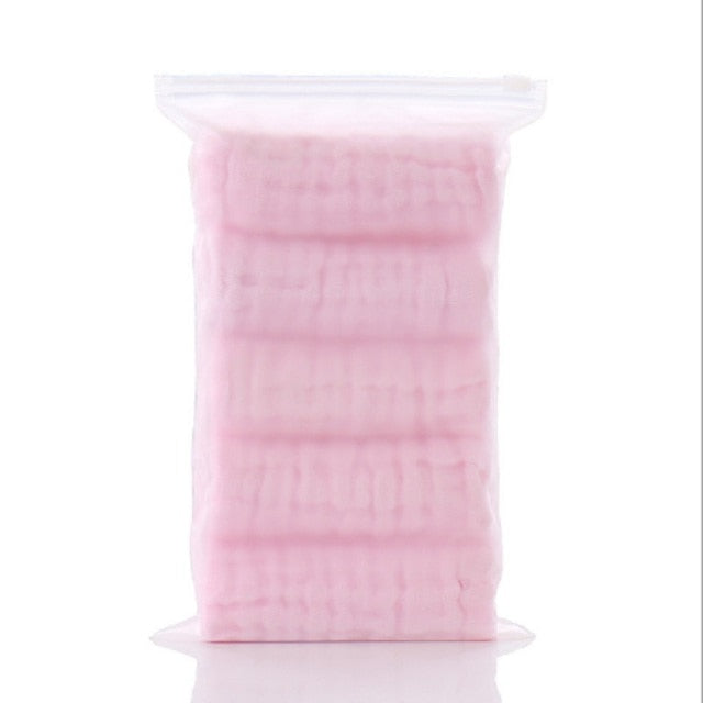 5pcs/lot Muslin 6 layers Cotton Soft Baby Towels Baby Face Towel  Handkerchief Bathing Feeding Face Washcloth Wipe burp cloths