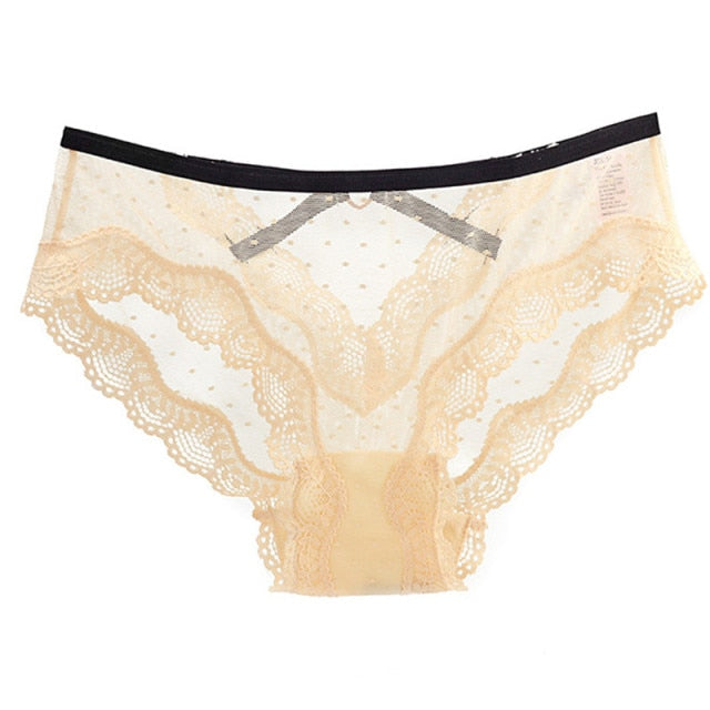 Female Seamless G-string Underwear Lingerie Women Sexy Lace Panties Transparent Low-waist Underpant Hollow Out Thong