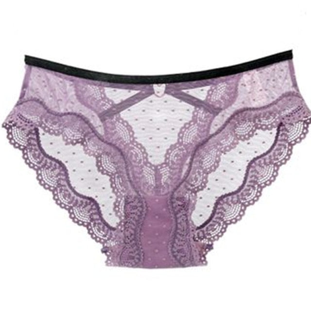 Female Seamless G-string Underwear Lingerie Women Sexy Lace Panties Transparent Low-waist Underpant Hollow Out Thong