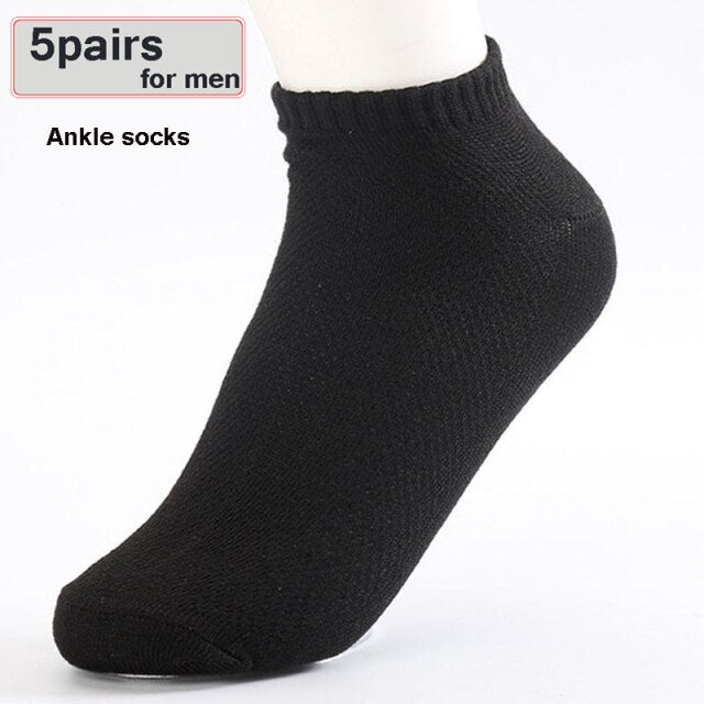 1/5 Pairs Men Cotton Socks Summer Breathable Invisible Boat Socks Nonslip Loafer Ankle Low Cut Short Sock Male Sox for Shoes