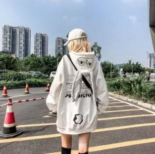 Gothic Japan Cartoon Hip Hop Hoodie Sweatshirt Oversize Women Spring Autumn Funny Punk Hoodies Tops Females Clothes Hoodie Girl