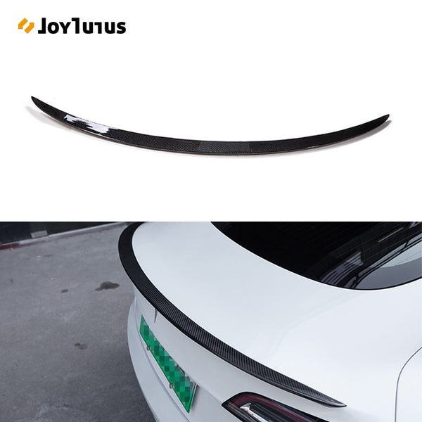 Rear Trunk Spoiler For Tesla Model 3 2017-2021 Rear Trunk Lip Carbon Fiber ABS Wing Spoiler Car Styling