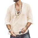 SHUJIN New Mens Spring Summer Casual Shirt Short Sleeve Cotton Linen Shirts Men Loose Collar Button Shirt silk Chemise Homme