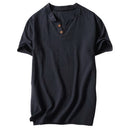 SHUJIN New Mens Spring Summer Casual Shirt Short Sleeve Cotton Linen Shirts Men Loose Collar Button Shirt silk Chemise Homme