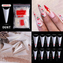 FlorVida 500 Tips Kit Bagged Fake False Nails Full Half French Acrylic ABS For Manicure Fingers Toes Set C Smile Sharp 10 Sizes