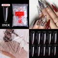 FlorVida 500 Tips Kit Bagged Fake False Nails Full Half French Acrylic ABS For Manicure Fingers Toes Set C Smile Sharp 10 Sizes