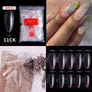 FlorVida 500 Tips Kit Bagged Fake False Nails Full Half French Acrylic ABS For Manicure Fingers Toes Set C Smile Sharp 10 Sizes