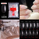 FlorVida 500 Tips Kit Bagged Fake False Nails Full Half French Acrylic ABS For Manicure Fingers Toes Set C Smile Sharp 10 Sizes