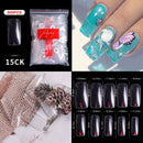 FlorVida 500 Tips Kit Bagged Fake False Nails Full Half French Acrylic ABS For Manicure Fingers Toes Set C Smile Sharp 10 Sizes