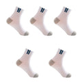 10 Pieces=5 Pairs /Pack Men Cotton Socks Breathable Non-slip Summer Ankle Socks Women Mesh Boat Socks Men Short Socks Plus Size