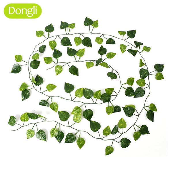 240cm Green Silk Artificial Hanging Ivy Leaf Garland Plants Vine grape Leaves 1Pcs Home Bathroom Decoration Garden Party Decor