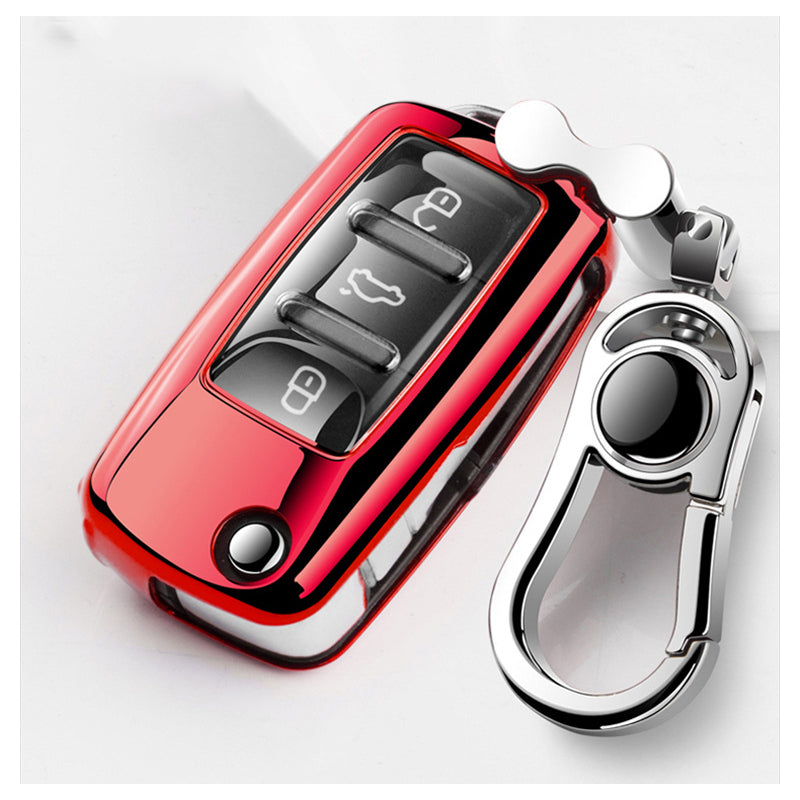 Funny Soft TPU Car Key Case Full Cover For VW Volkswagen Polo Golf Passat Beetle Caddy T5 Up Eos Tiguan SkodaA5 SEAT Leon Altea