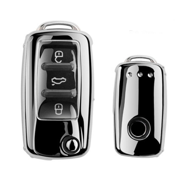 Funny Soft TPU Car Key Case Full Cover For VW Volkswagen Polo Golf Passat Beetle Caddy T5 Up Eos Tiguan SkodaA5 SEAT Leon Altea