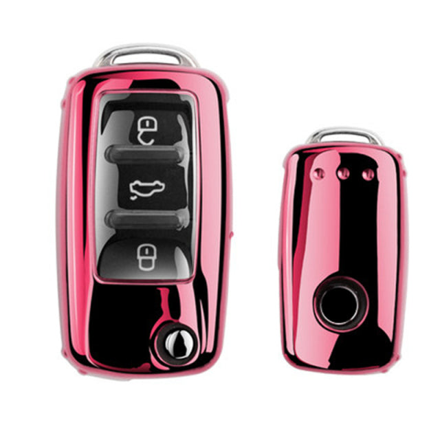 Funny Soft TPU Car Key Case Full Cover For VW Volkswagen Polo Golf Passat Beetle Caddy T5 Up Eos Tiguan SkodaA5 SEAT Leon Altea