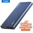 TOPK I1006P Power Bank 10000mAh Portable Charger LED External Battery PowerBank PD Two-way Fast Charging PoverBank for Xiaomi mi