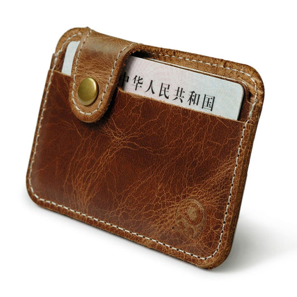 Retro Leather Credit Business Mini Card Wallet 2020 Convenient Man Women Smart Wallet Business Card Holder Cash Wallet Card Case
