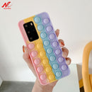 Push it Bubble Fidget Reliver Stress Case For Samsung Galaxy S9 S10 S20 Plus S21 Note 20 Ultra 9 10 A51 A12 Silicone Antistress