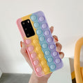 Push it Bubble Fidget Reliver Stress Case For Samsung Galaxy S9 S10 S20 Plus S21 Note 20 Ultra 9 10 A51 A12 Silicone Antistress