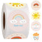 100-500 Pcs Round Cartoon Thank You Stickers Cute Sun Rainbow Clouds Sticker For Handmade Gift Decor Labels Kids Reward Stickers