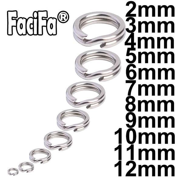 100 or 50 pcs Stainless Steel Split Ring Heavy Duty Fishing Double Ring Connector Fishing Accessories For Fishing Hook Snap Lure