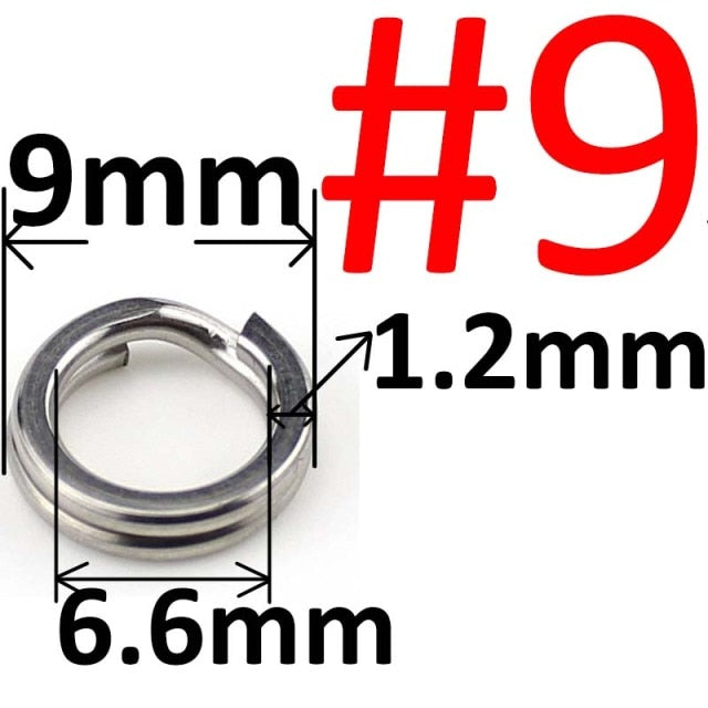 100 or 50 pcs Stainless Steel Split Ring Heavy Duty Fishing Double Ring Connector Fishing Accessories For Fishing Hook Snap Lure