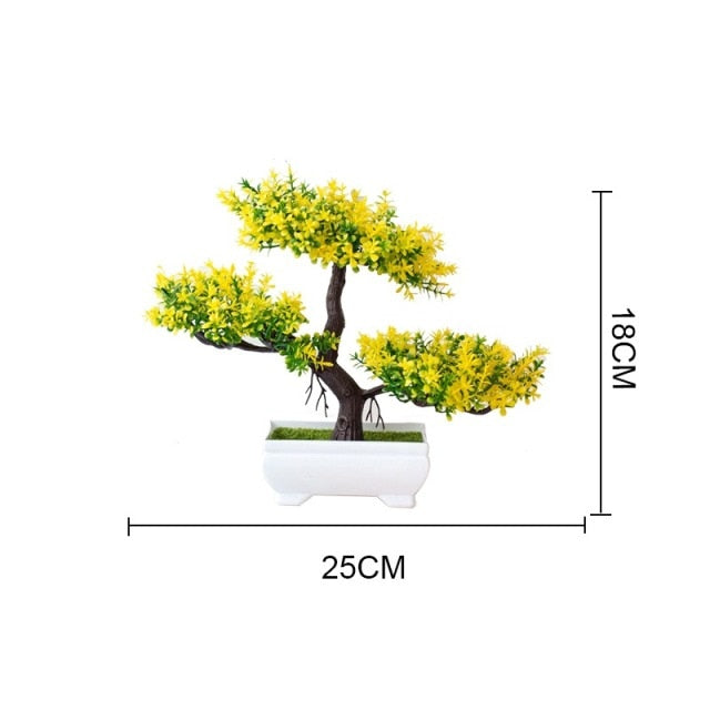 New Artificial Plants Pine Bonsai Small Tree Pot Plants Fake Flowers Potted Ornaments For Home Decoration Hotel Garden Decor