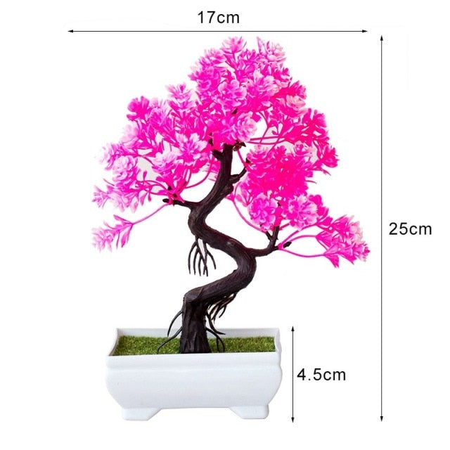 New Artificial Plants Pine Bonsai Small Tree Pot Plants Fake Flowers Potted Ornaments For Home Decoration Hotel Garden Decor