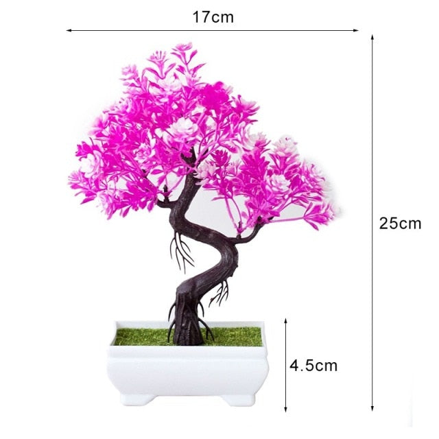 New Artificial Plants Pine Bonsai Small Tree Pot Plants Fake Flowers Potted Ornaments For Home Decoration Hotel Garden Decor
