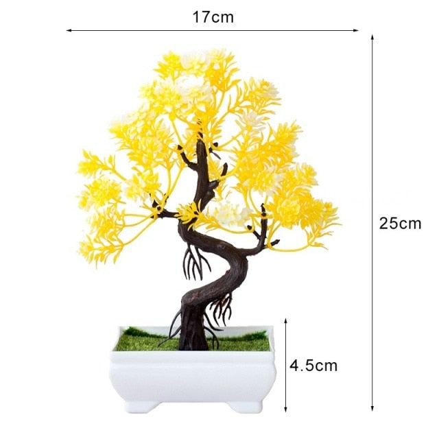 New Artificial Plants Pine Bonsai Small Tree Pot Plants Fake Flowers Potted Ornaments For Home Decoration Hotel Garden Decor