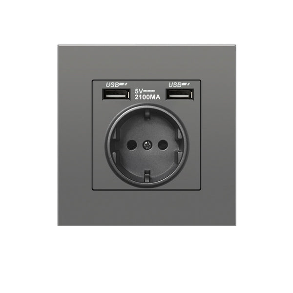 EU Standard Electrical Wall Charger Adapter Charging Wall Germany Plug Socket Power Outlets,16A,PC Panel,Bedroom socket