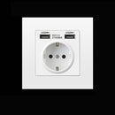 EU Standard Electrical Wall Charger Adapter Charging Wall Germany Plug Socket Power Outlets,16A,PC Panel,Bedroom socket