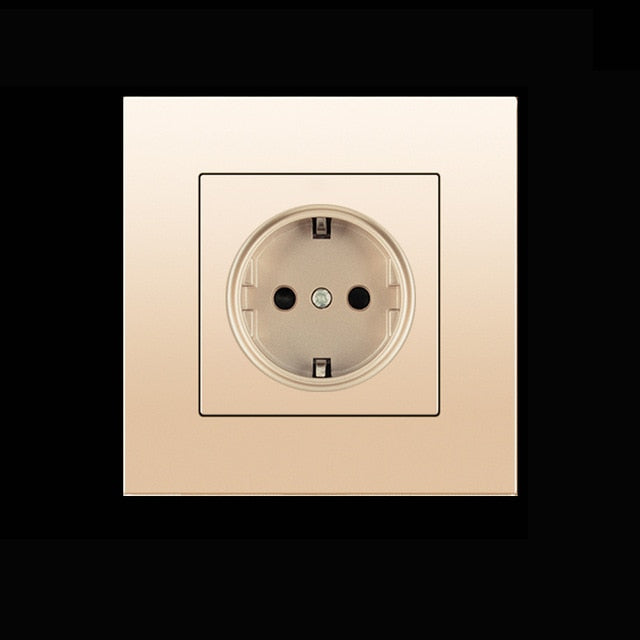 EU Standard Electrical Wall Charger Adapter Charging Wall Germany Plug Socket Power Outlets,16A,PC Panel,Bedroom socket