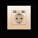 EU Standard Electrical Wall Charger Adapter Charging Wall Germany Plug Socket Power Outlets,16A,PC Panel,Bedroom socket