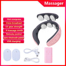 6 Heads Neck Massager Shoulder Cervical Massager Multifunctional Electric Hot Compress Pulse Neck Protector Rechargeable Massage