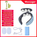 6 Heads Neck Massager Shoulder Cervical Massager Multifunctional Electric Hot Compress Pulse Neck Protector Rechargeable Massage