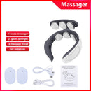 6 Heads Neck Massager Shoulder Cervical Massager Multifunctional Electric Hot Compress Pulse Neck Protector Rechargeable Massage