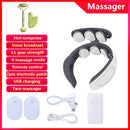 6 Heads Neck Massager Shoulder Cervical Massager Multifunctional Electric Hot Compress Pulse Neck Protector Rechargeable Massage