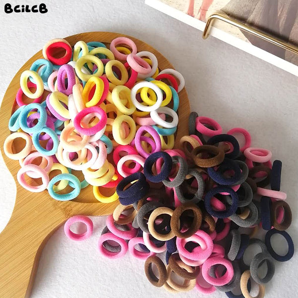 Baby Girl Small Hair Bands Kid Children Headbands Colorful Elastic Hair Tie Nylon Scrunchie Hair Rope 50/100pcs Hair Accessories