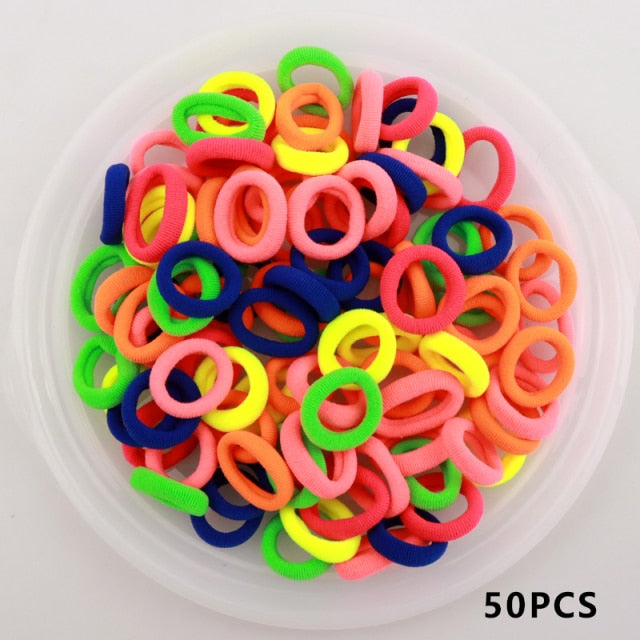 Baby Girl Small Hair Bands Kid Children Headbands Colorful Elastic Hair Tie Nylon Scrunchie Hair Rope 50/100pcs Hair Accessories