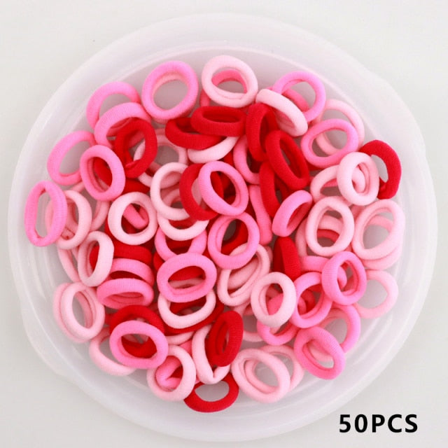 Baby Girl Small Hair Bands Kid Children Headbands Colorful Elastic Hair Tie Nylon Scrunchie Hair Rope 50/100pcs Hair Accessories