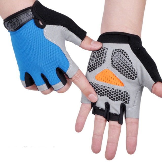 Cycling Anti-slip Anti-sweat Men Women Half Finger Gloves Breathable Anti-shock Sports Gloves Bike Bicycle Riding Glove 8 Colors