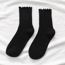 White Socks Women Kawaii Cute Frilly Ruffle Socks Cotton Japanese Fashion Purple Woman Crew Socks Female calcetines de la mujer