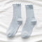 White Socks Women Kawaii Cute Frilly Ruffle Socks Cotton Japanese Fashion Purple Woman Crew Socks Female calcetines de la mujer