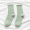 White Socks Women Kawaii Cute Frilly Ruffle Socks Cotton Japanese Fashion Purple Woman Crew Socks Female calcetines de la mujer