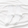 White Socks Women Kawaii Cute Frilly Ruffle Socks Cotton Japanese Fashion Purple Woman Crew Socks Female calcetines de la mujer