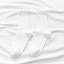White Socks Women Kawaii Cute Frilly Ruffle Socks Cotton Japanese Fashion Purple Woman Crew Socks Female calcetines de la mujer