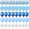 40 Pcs Blue Set Agate Marble Balloons Silver Confetti Balloon Wedding Valentine's Day Baby Shower Birthday Party Decorations