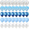 40 Pcs Blue Set Agate Marble Balloons Silver Confetti Balloon Wedding Valentine's Day Baby Shower Birthday Party Decorations